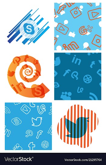 Social media network background with circles and vector image