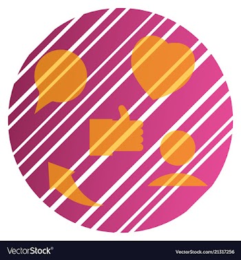 Social media network background with circles and vector image