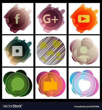 Social media network background with circles and vector image