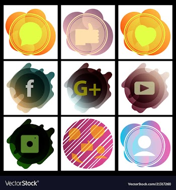 Social media network background with circles and vector image