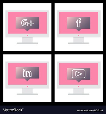 Social media network background with circles and vector image
