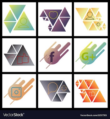 Social media network background with circles and vector image