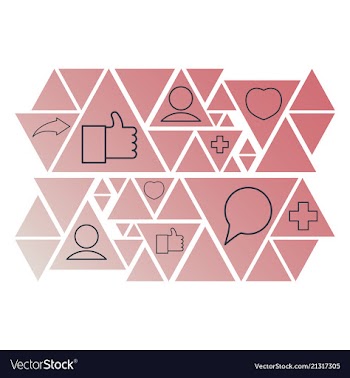 Social media network background with circles and vector image