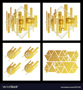 Social media network background with circles and vector image