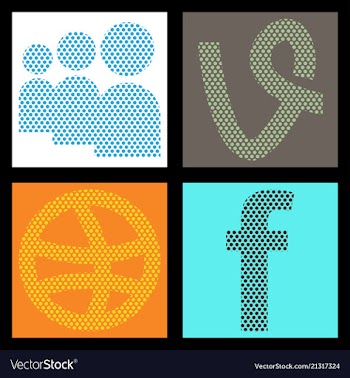 Social media network background with circles and vector image