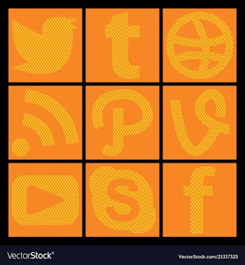 Social media network background with circles and vector image