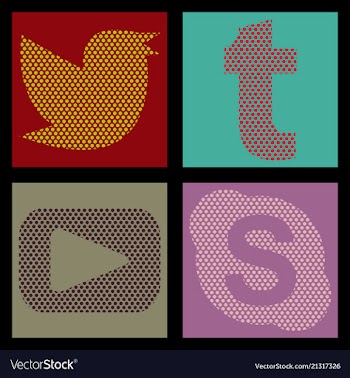 Social media network background with circles and vector image