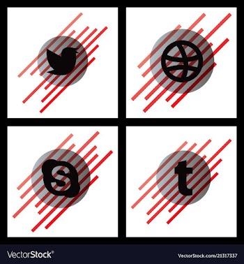 Social media network background with circles and vector image