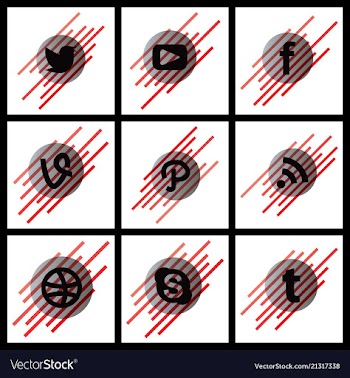 Social media network background with circles and vector image