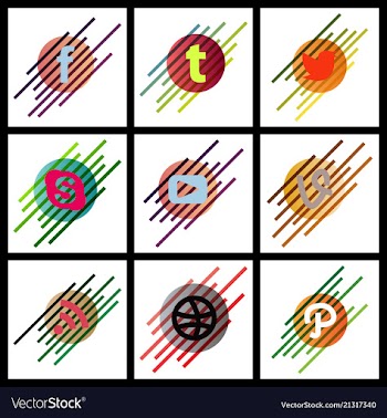 Social media network background with circles and vector image