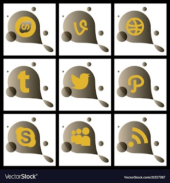 Social media network background with circles and vector image