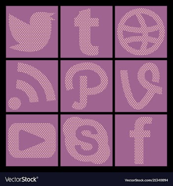 Social media network background with circles and vector image