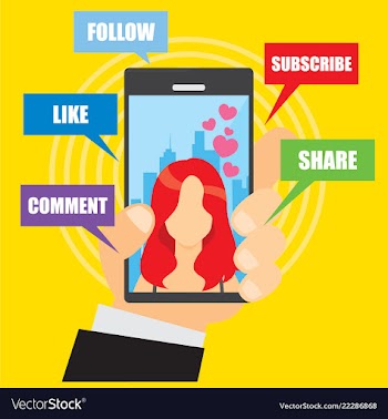Social media on cellphone vector image