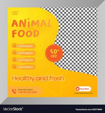 social media post animals food baner or flyer