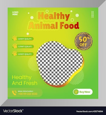 social media post animals food baner or flyer
