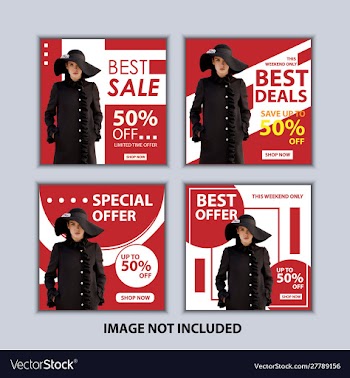Social media post fashion sale banner vector image
