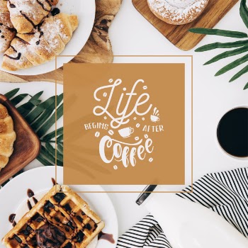 Social media post mockup with coffee concept Free Psd