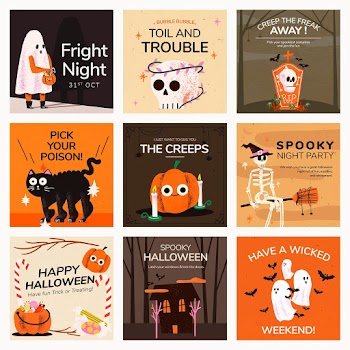 Social media post template psd, Halloween… | Free stock illustration | High Resolution graphic