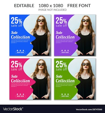 Social media post template vector image