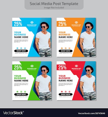 Social media post template vector image