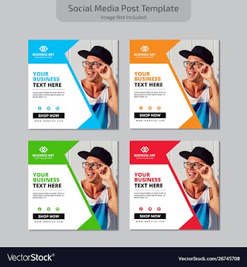 Social media post template vector image