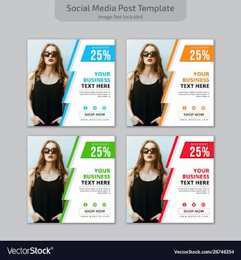 Social media post template vector image