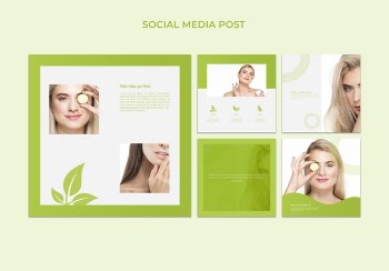 Social media post template with beauty concept Free Psd