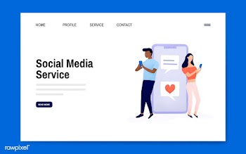 Social media service landing page layout vect.. | Free stock vector - 533146