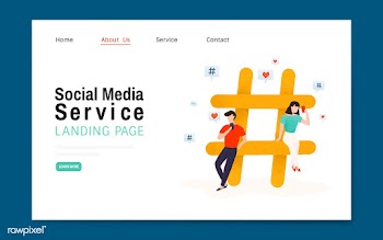 Social media service landing page layout vect.. | Free stock vector - 533150