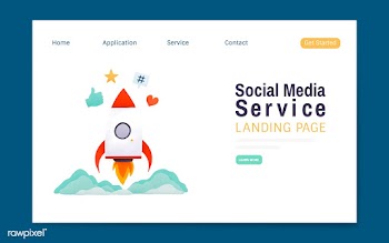 Social media service landing page layout vect.. | Free stock vector - 533156