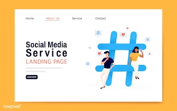 Social media service landing page layout vect.. | Free stock vector - 533169