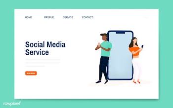 Social media service landing page layout vect.. | Free stock vector - 533184