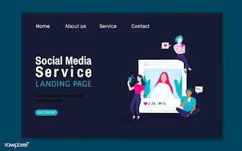 Social media service landing page layout vect.. | Free stock vector - 533186