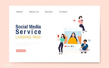 Social media service landing page layout vect.. | Free stock vector - 533195