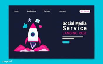 Social media service landing page layout vect.. | Free stock vector - 533201