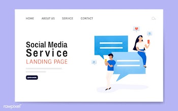 Social media service landing page layout vect.. | Free stock vector - 533208