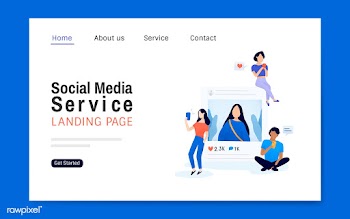 Social media service landing page layout vect.. | Free stock vector - 533222