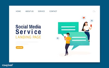 Social media service landing page layout vect.. | Free stock vector - 533227