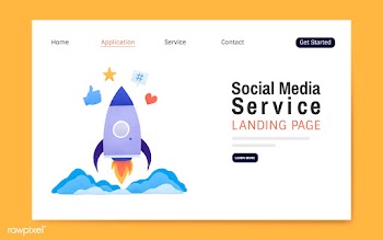 Social media service landing page layout vect.. | Free stock vector - 533230