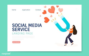 Social media service landing page layout vect.. | Free stock vector - 533237