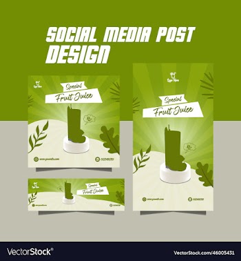 social media special post fresh fruit juice flyer