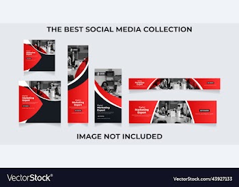 social media template design set layout