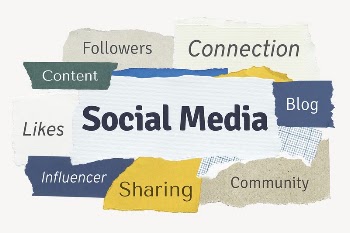 Social media word, torn paper | Free PSD - rawpixel