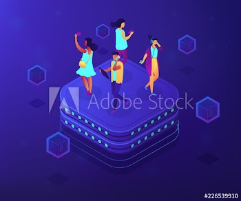 Social network behavior concept vector isometric illustration