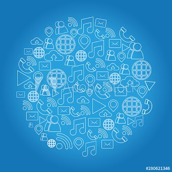 social network media flat design