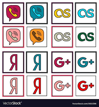 Social network symbols in speech balloons vector image