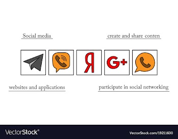 Social network symbols in speech balloons vector image