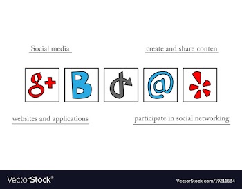Social network symbols in speech balloons vector image