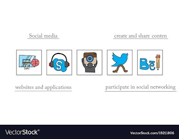 Social network symbols in speech balloons vector image