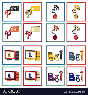 Social network symbols in speech balloons vector image